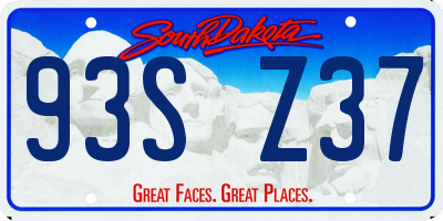 SD license plate 93SZ37