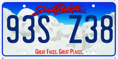 SD license plate 93SZ38