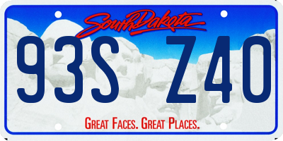 SD license plate 93SZ40