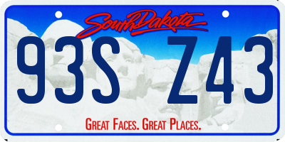SD license plate 93SZ43