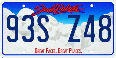 SD license plate 93SZ48