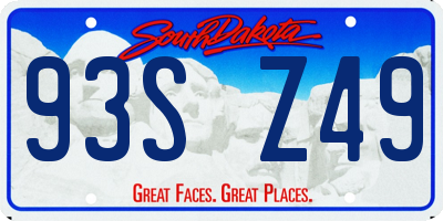 SD license plate 93SZ49