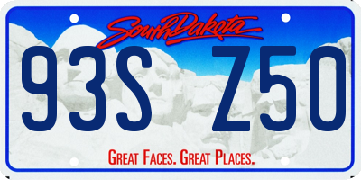 SD license plate 93SZ50