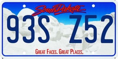 SD license plate 93SZ52