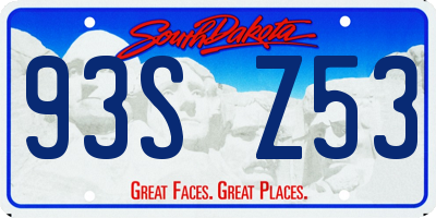 SD license plate 93SZ53