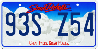SD license plate 93SZ54
