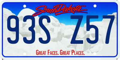 SD license plate 93SZ57