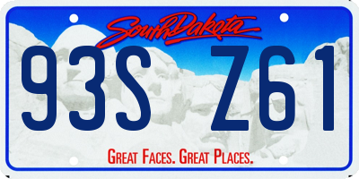 SD license plate 93SZ61