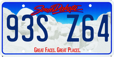 SD license plate 93SZ64