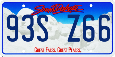 SD license plate 93SZ66