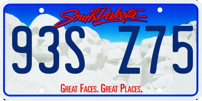 SD license plate 93SZ75