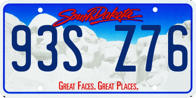 SD license plate 93SZ76