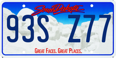 SD license plate 93SZ77