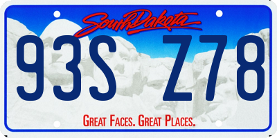 SD license plate 93SZ78