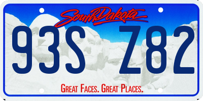 SD license plate 93SZ82