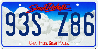 SD license plate 93SZ86