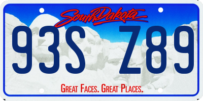 SD license plate 93SZ89