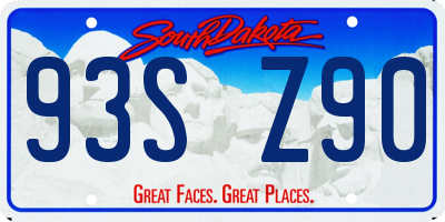 SD license plate 93SZ90