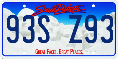 SD license plate 93SZ93