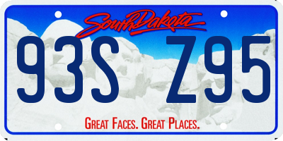 SD license plate 93SZ95
