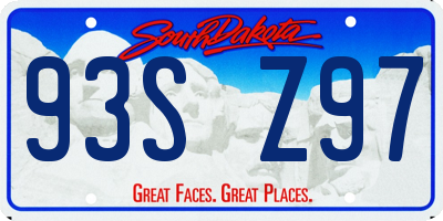 SD license plate 93SZ97
