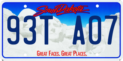 SD license plate 93TA07