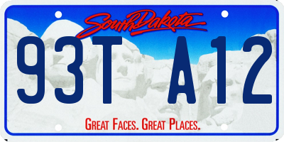 SD license plate 93TA12