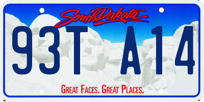 SD license plate 93TA14