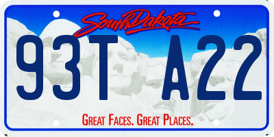 SD license plate 93TA22