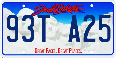 SD license plate 93TA25
