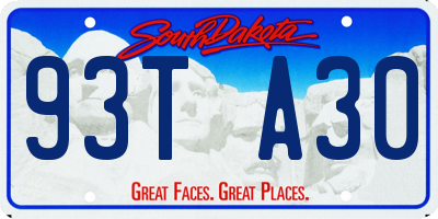 SD license plate 93TA30