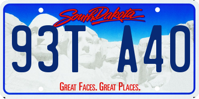 SD license plate 93TA40