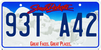 SD license plate 93TA42