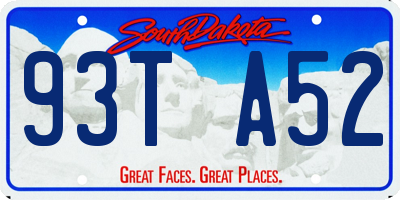 SD license plate 93TA52
