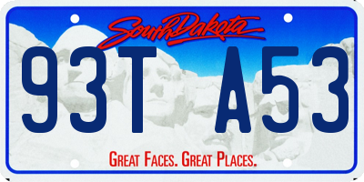 SD license plate 93TA53