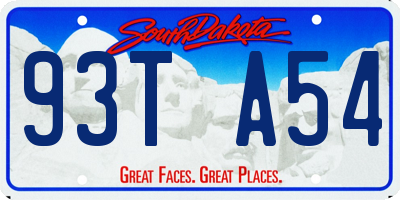 SD license plate 93TA54