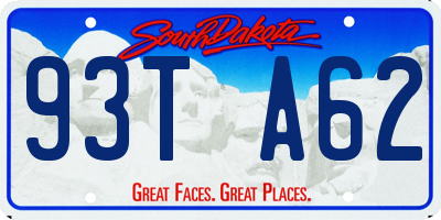 SD license plate 93TA62