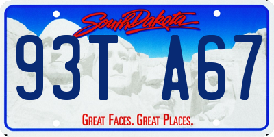 SD license plate 93TA67
