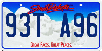 SD license plate 93TA96