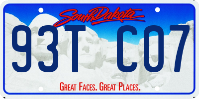 SD license plate 93TC07