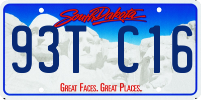 SD license plate 93TC16