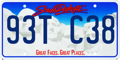 SD license plate 93TC38