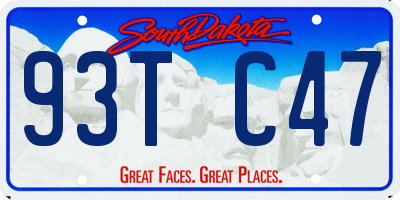 SD license plate 93TC47