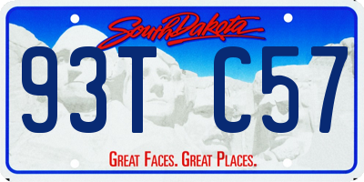 SD license plate 93TC57