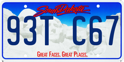 SD license plate 93TC67