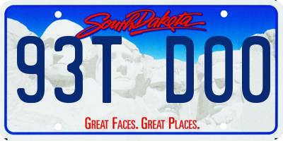 SD license plate 93TD00