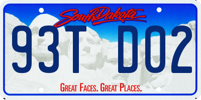 SD license plate 93TD02