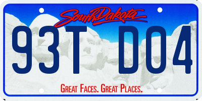 SD license plate 93TD04