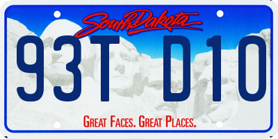 SD license plate 93TD10