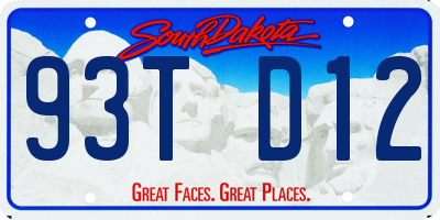 SD license plate 93TD12
